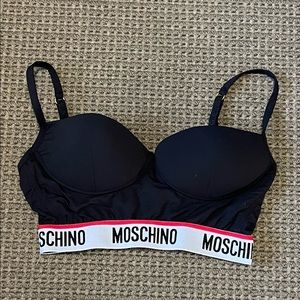 Moschino logo tape bra